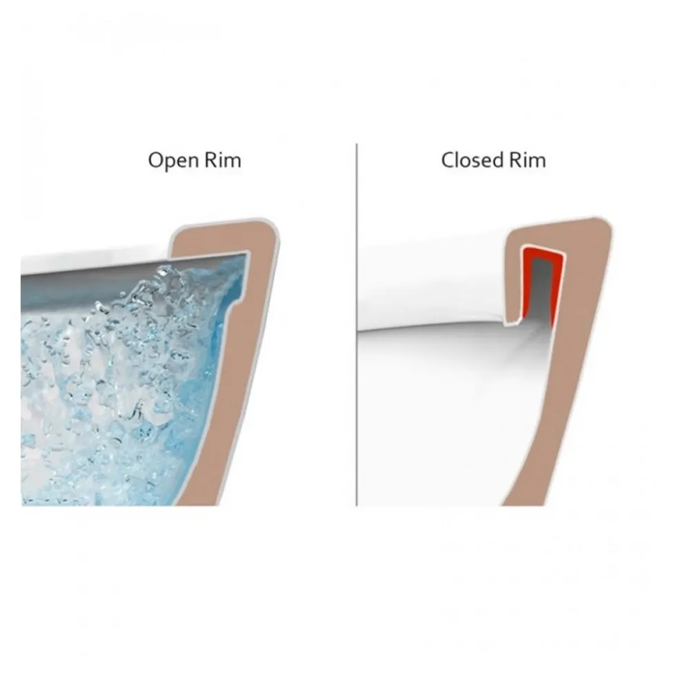 Erin Rimless Toilet & Vanity Unit Bathroom Set with Brushed Brass Handles