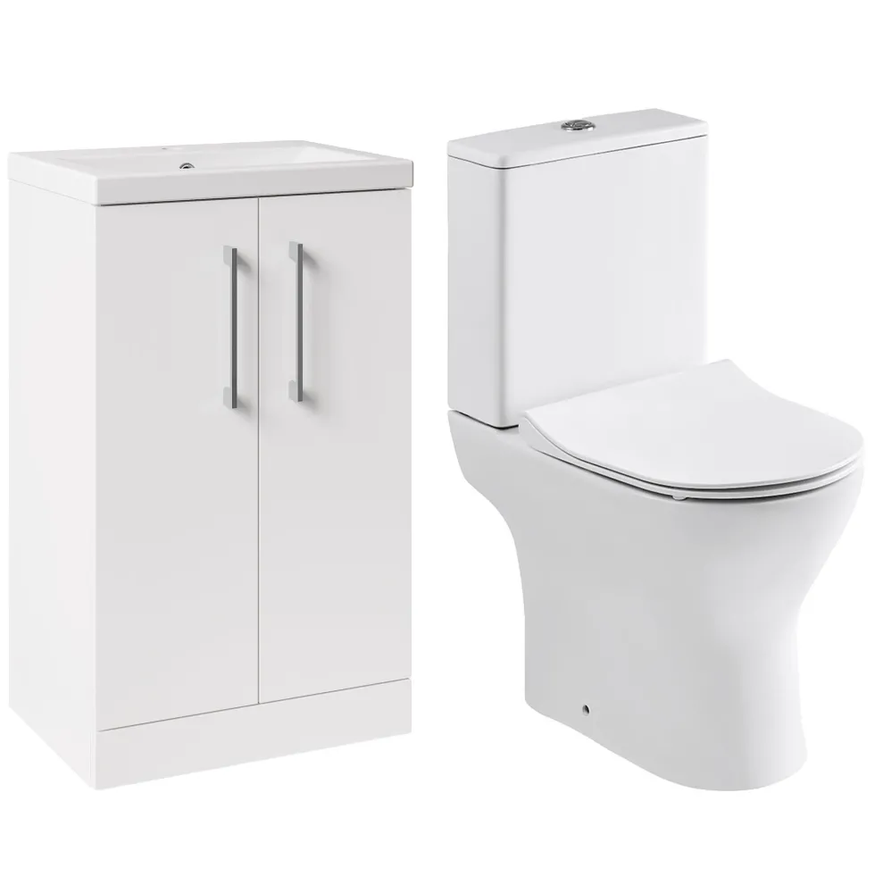 Erin Rimless Toilet & Vanity Unit Bathroom Suite Set