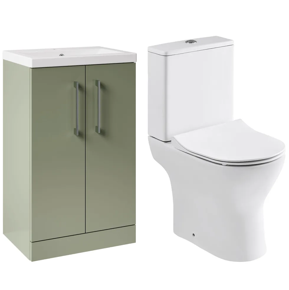 Erin Rimless Toilet & Vanity Unit Bathroom Suite Set