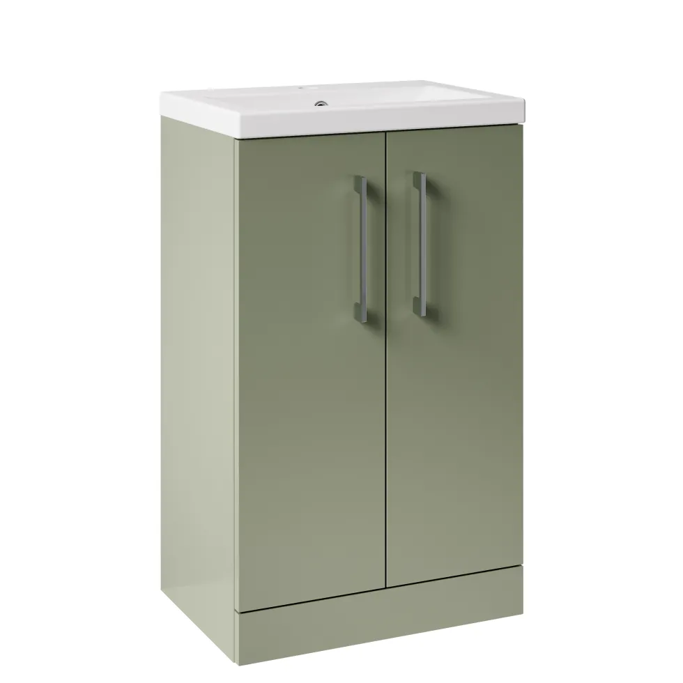 Erin Rimless Toilet & Vanity Unit Bathroom Suite Set with Matt Black Handles