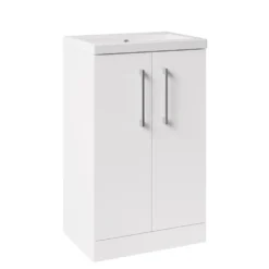 Erin Rimless Toilet & Vanity Unit Bathroom Suite Set with Matt Black Handles