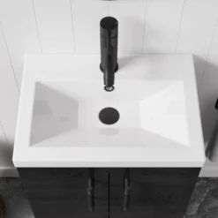 Erin Rimless Toilet & Vanity Unit Bathroom Suite Set with Matt Black Handles