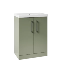 Erin Rimless Toilet & Vanity Unit Bathroom Suite with Matt Black Handles