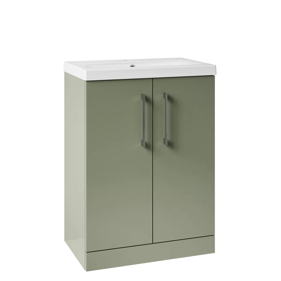 Erin Rimless Toilet & Vanity Unit Bathroom Suite with Matt Black Handles