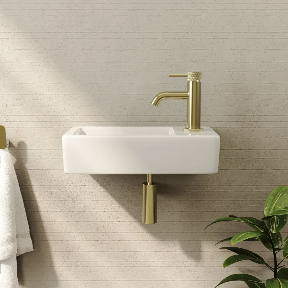 Erin Small Wall Hung Cloakroom Basin - 370 x 180mm