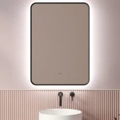Finn LED Illuminated Framed Mirror with Demister Pad & Colour Change Lights - 500 x 700mm
