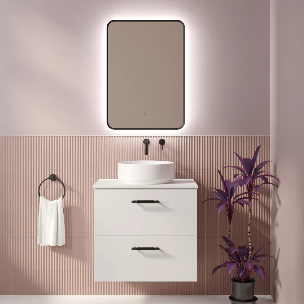 Finn LED Illuminated Framed Mirror with Demister Pad & Colour Change Lights - 500 x 700mm