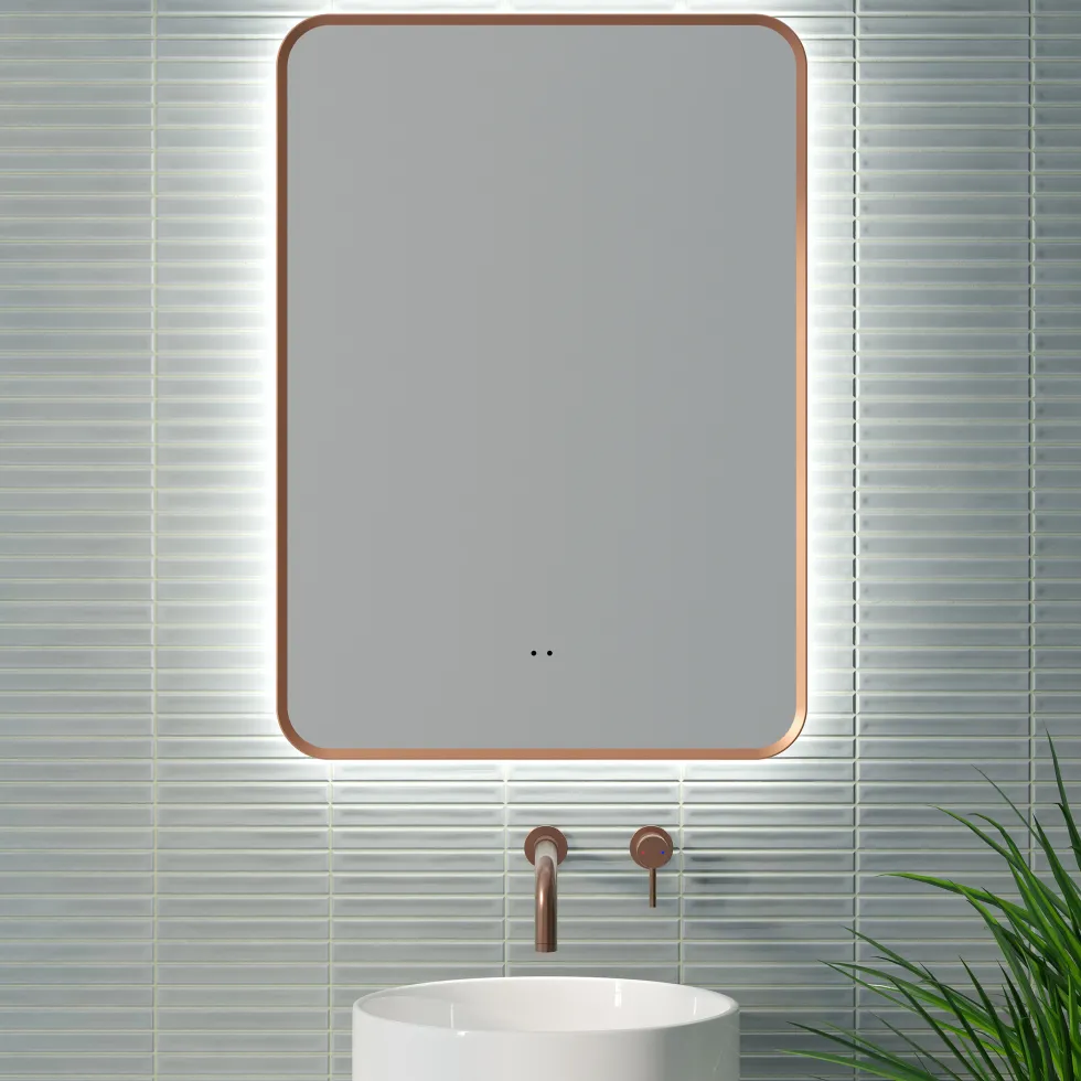 Finn LED Illuminated Framed Mirror with Demister Pad & Colour Change Lights - 500 x 700mm