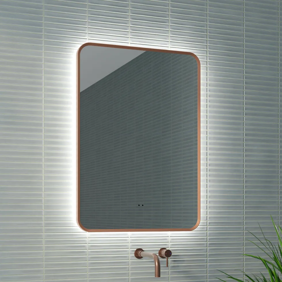 Finn LED Illuminated Framed Mirror with Demister Pad & Colour Change Lights - 500 x 700mm