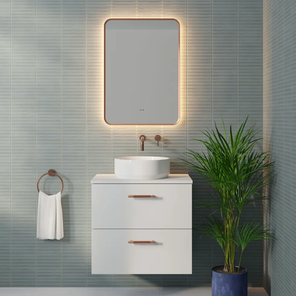 Finn LED Illuminated Framed Mirror with Demister Pad & Colour Change Lights - 500 x 700mm