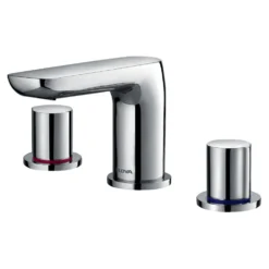 Flova Allore 3 Hole Basin Mixer with Clicker Waste