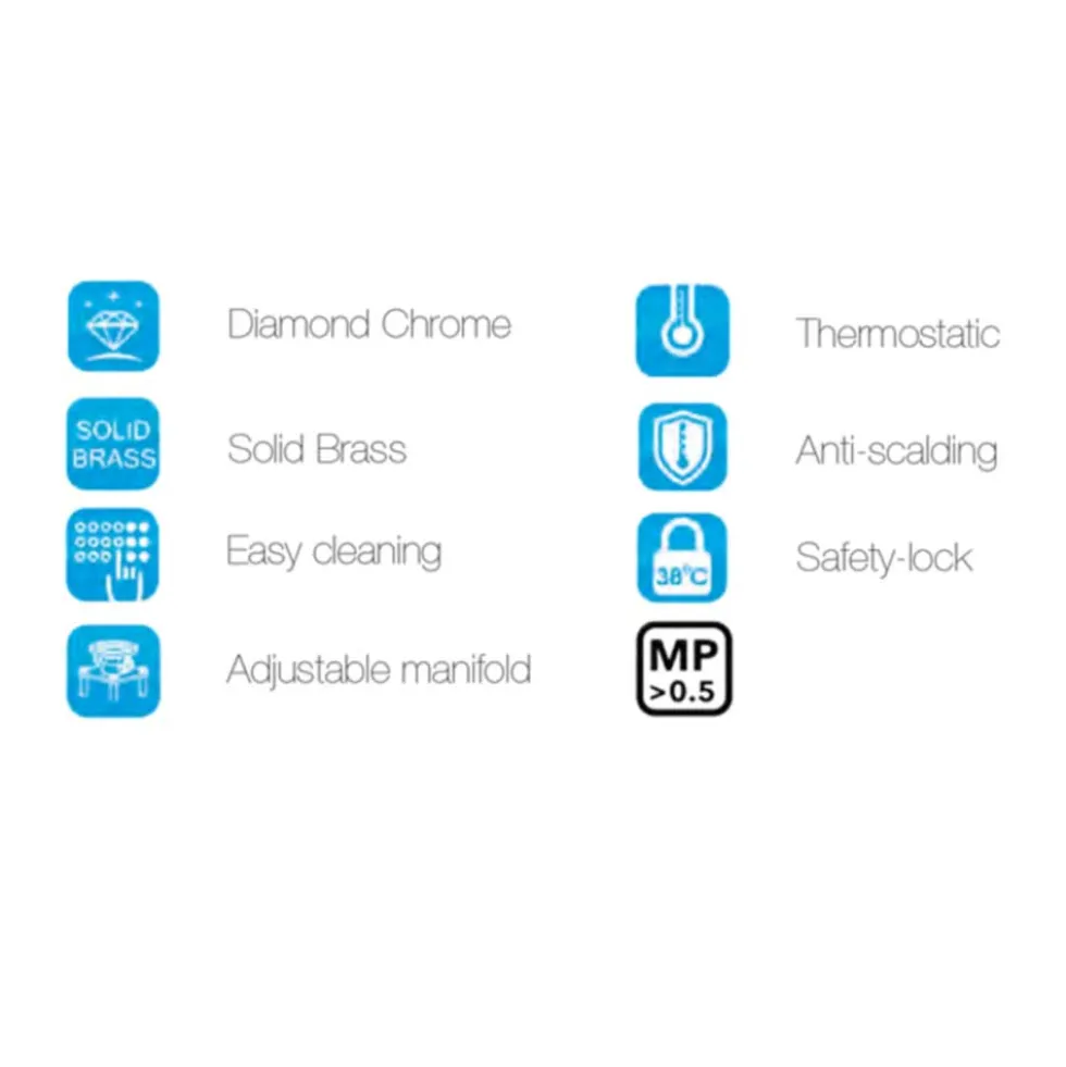 Flova Allore Thermostatic Floorstanding Bath Shower Mixer with Handset Kit
