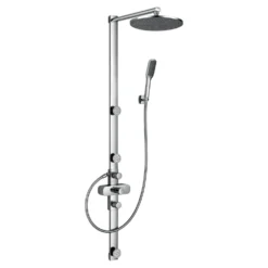 Flova Allore Thermostatic Shower Column with Handset, Body Jets & Overhead Shower