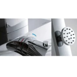 Flova Allore Thermostatic Shower Column with Handset, Body Jets & Overhead Shower