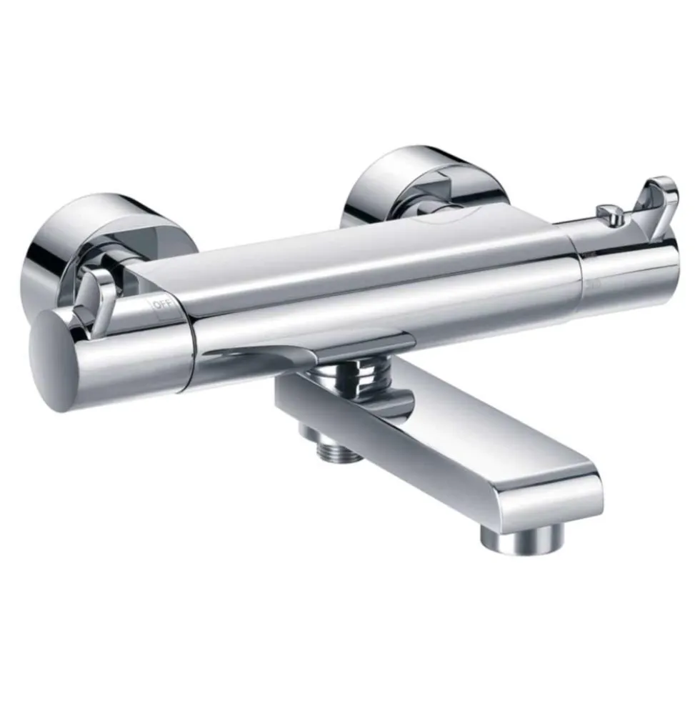 Flova Essence Thermostatic Shower Column with Handset, Overhead Shower & Diverter Bath Spout