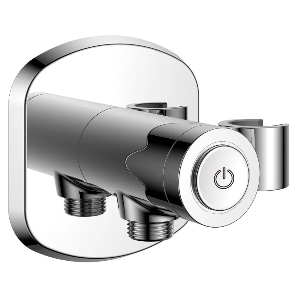 Flova Fusion GoClick Wall Outlet Elbow with Integral Handset Holder & Button Flow Control