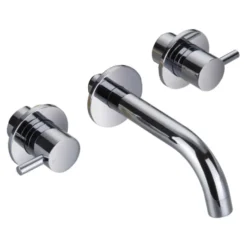 Flova Levo Concealed 3 Hole Wall Mounted Basin Mixer with Clicker Waste