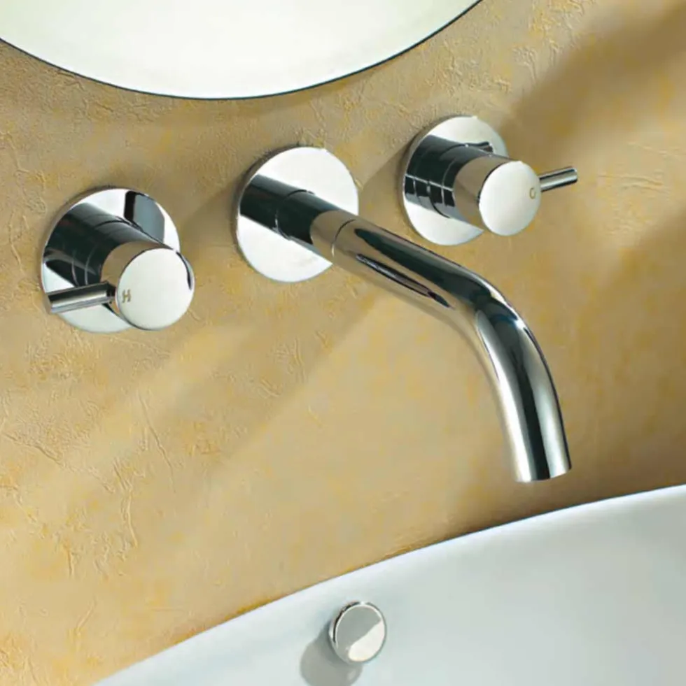 Flova Levo Concealed 3 Hole Wall Mounted Basin Mixer with Clicker Waste