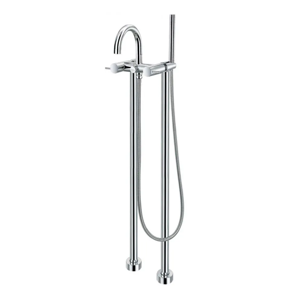 Flova Levo Floor Standing Bath Shower Mixer with Handset Kit