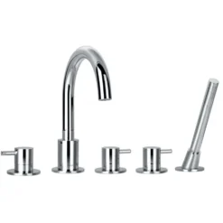Flova Levo 5 Hole Deck Mounted Bath Shower Mixer with Pull Out Handset