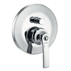 Flova Liberty Concealed Manual Mixer Valve with Overhead Shower & Slide Rail Kit - Chrome