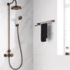 Flova Liberty Exposed Thermostatic Shower Column with Overhead Rainshower & Handset Kit - Oil Rubbed Bronze