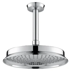 Flova Liberty 225mm Ceiling Mounted Rainshower Head & Arm - Chrome
