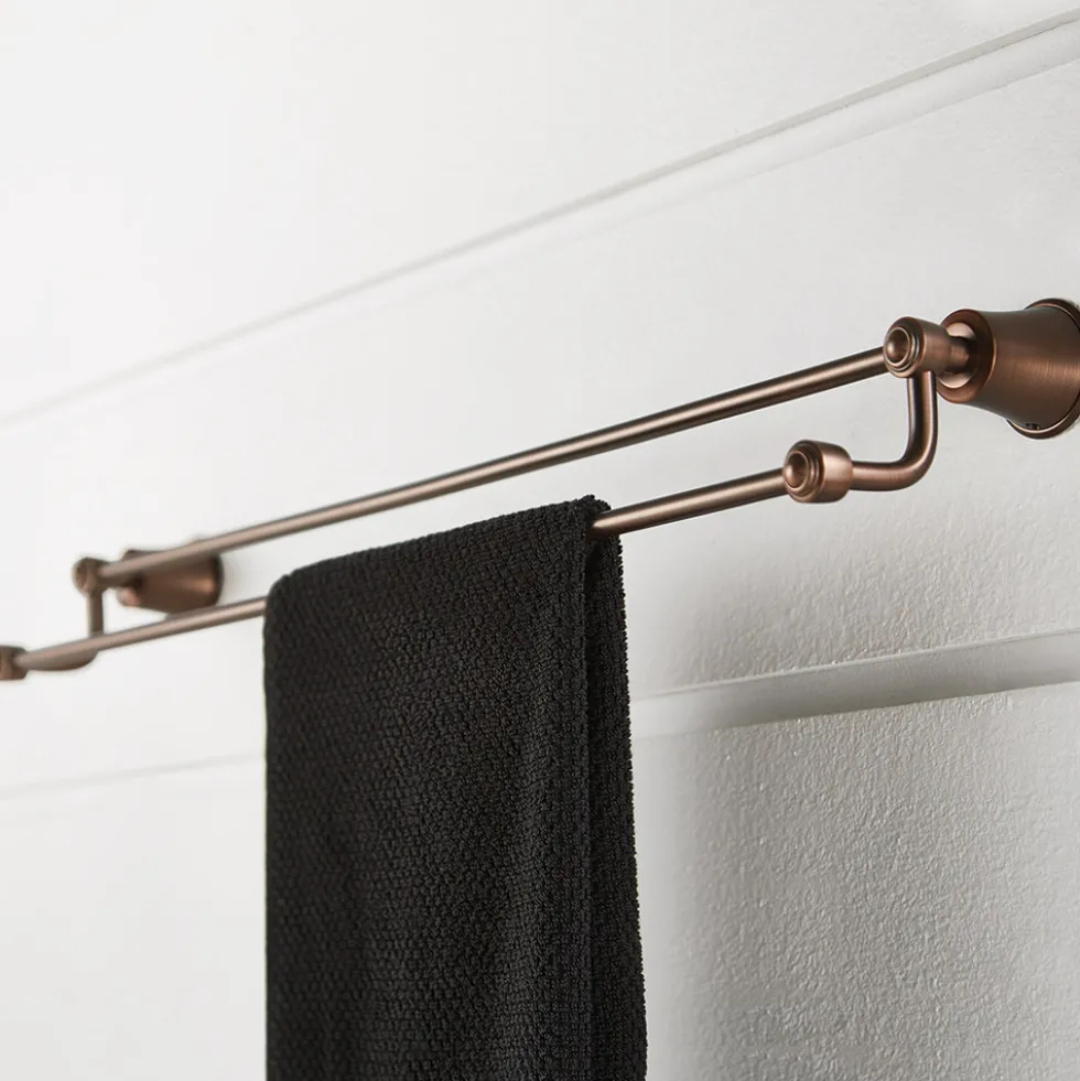 Flova Liberty Oil Rubbed Bronze Double Towel Bar - 650mm