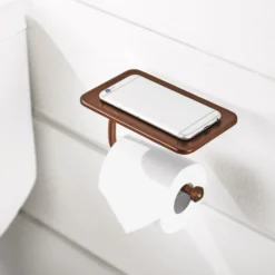 Flova Liberty Toilet Roll Holder with Integral Shelf - Oil Rubbed Bronze