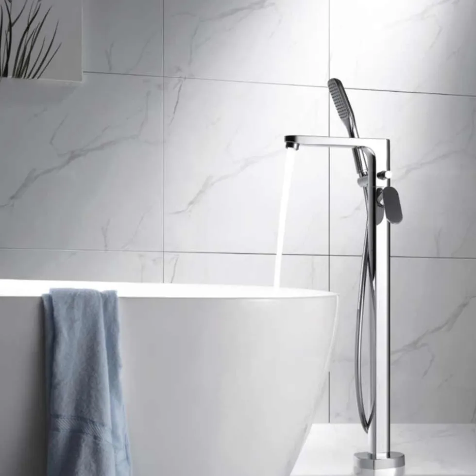 Flova Smart Floor Standing Bath Shower Mixer with Handset Kit