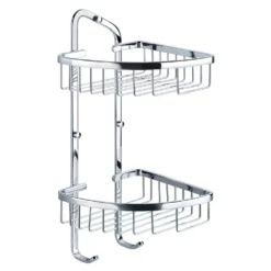 Flova Solid Brass Double Basket with Hooks