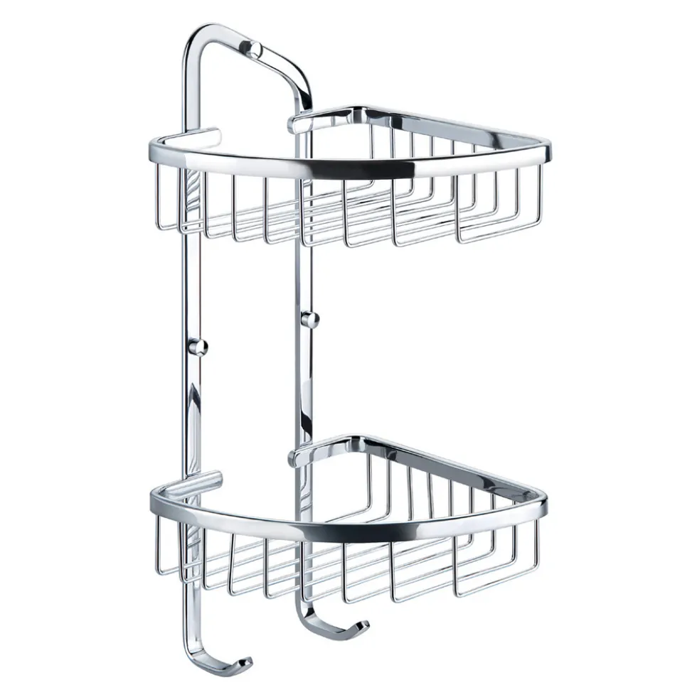 Flova Solid Brass Double Basket with Hooks
