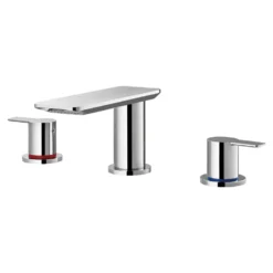 Flova Spring 3 Hole Basin Mixer with Clicker Waste