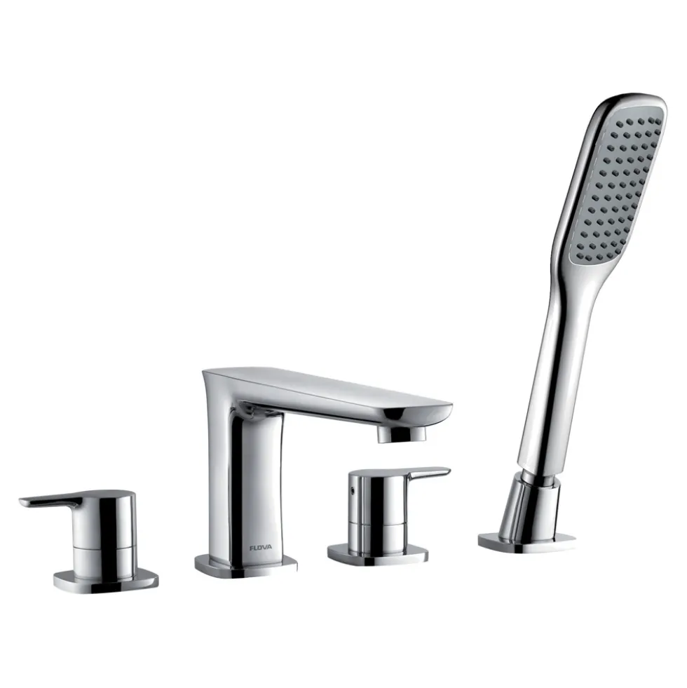 Flova Urban 4 Hole Deck Mounted Bath Shower Mixer with Pull Out Handset