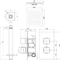 Flynn Concealed Shower Valve & Fixed Shower Head