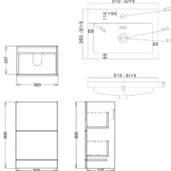 Freddie 500mm Floorstanding Vanity Unit & Basin