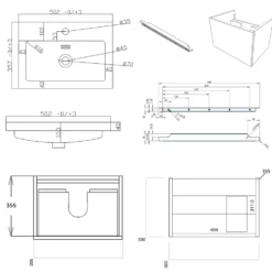 Freddie 500mm Wall Hung Vanity Unit & Basin