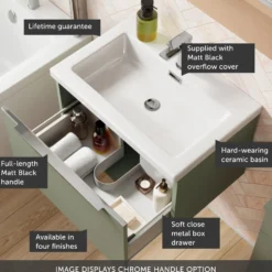 Freddie 600mm Wall Hung Vanity Unit & Basin