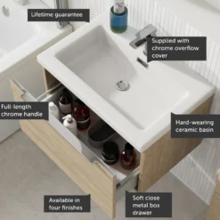 Freddie 600mm Wall Hung Vanity Unit & Basin