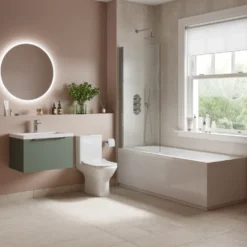 Freddie Reinforced Shower Bath Suite with Rimless Toilet