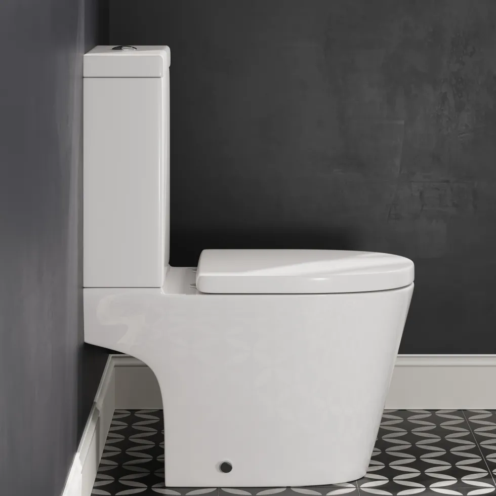 Freddie Rimless Toilet & Vanity Unit Bathroom Suite with Matt Black Handles