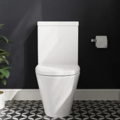 Freddie Rimless Toilet & Vanity Unit Bathroom Suite with Matt Black Handles