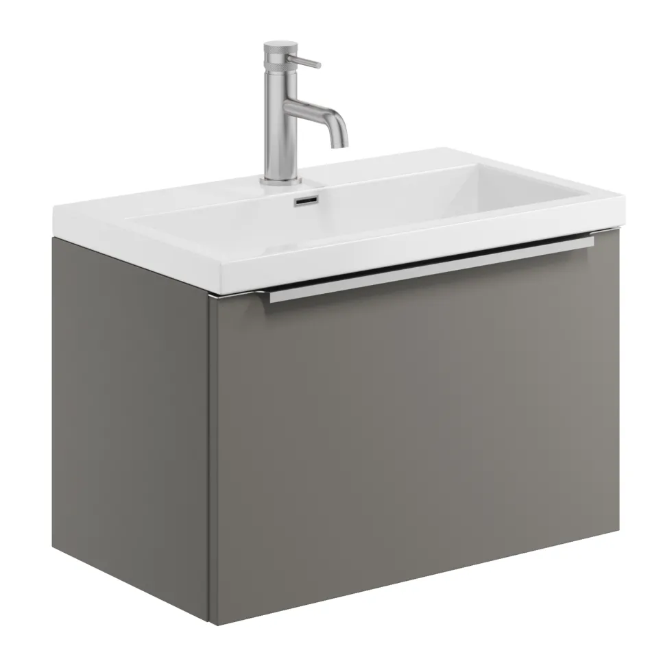 Freddie Rimless Toilet & Vanity Unit Bathroom Suite with Matt Black Handles