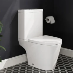 Freddie Rimless Toilet & Vanity Unit Bathroom Suite with Matt Black Handles