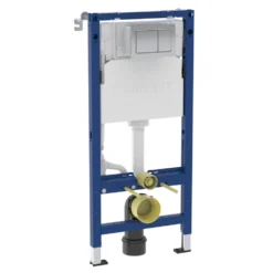 Geberit Duofix 1120mm Concealed Frame & Alpha Cistern with Chrome Dual Flush Plate