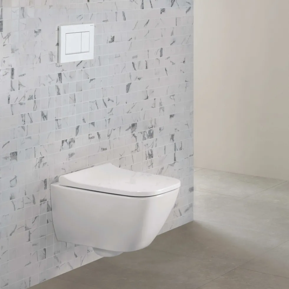 Geberit Smyle Rimless Compact Wall Hung Toilet & Soft Close Seat