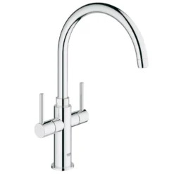 Grohe Ambi Cosmopolitan Twin Lever Mono Sink Mixer with Swivel Spout