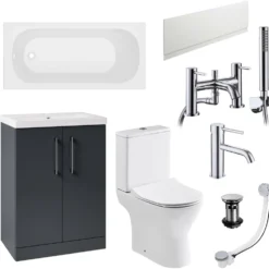 Harbour Acclaim Bathroom Suite Package with Reinforced Bath & Rimless Toilet