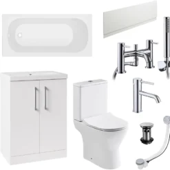 Harbour Acclaim Bathroom Suite Package with Reinforced Bath & Rimless Toilet