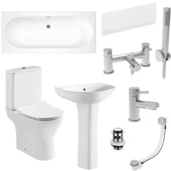 Harbour Acclaim Complete Bathroom Suite with Double Ended Bath & Rimless Toilet